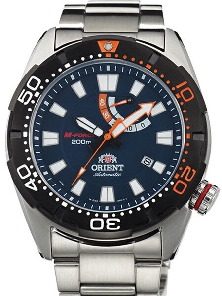 Orient M-Force Bravo Automatic Blue Dive Watch with Power Reserve Meter #EL0A002D