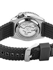 Seiko 5 Sports 24-Jewel Automatic Watch with Black Dial and Silicone Strap #SRPD93