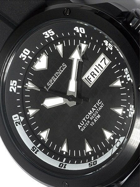 J. Springs Automatic 21-Jewel Sport Watch with Day and Date, Black Dial #BEB054