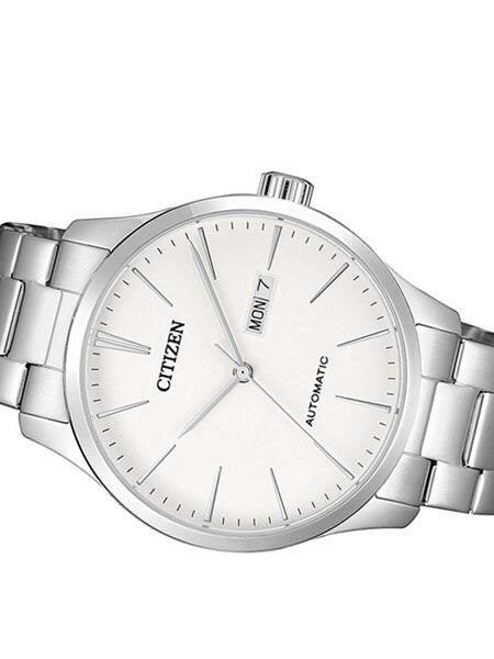 Citizen Automatic White Dial Watch with Stainless Steel Bracelet #NH8350-83A