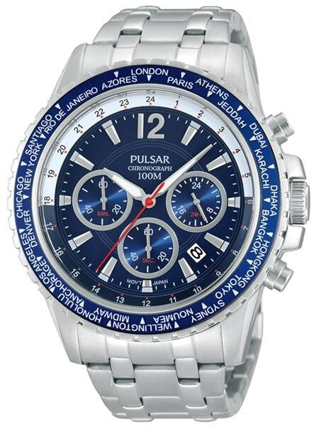Pulsar Quartz Chronograph Watch with Stopwatch and 24-Hour Sub-Dial #PT3579