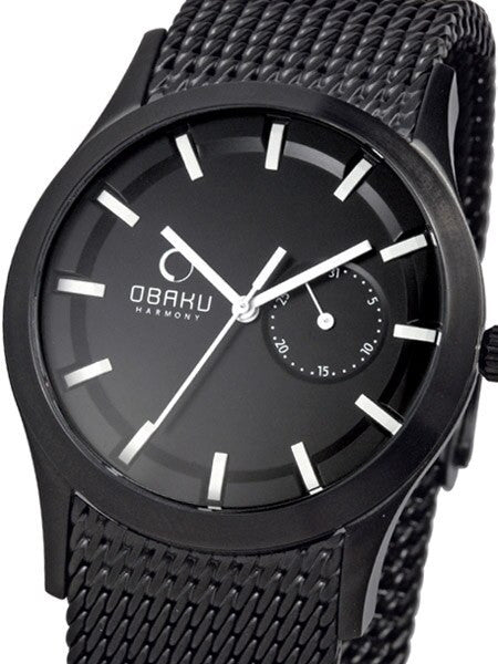 Obaku Harmony Quartz Watch with Pointer Date Sub-Dial #V124GBBMB