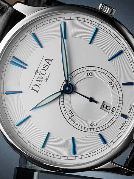 Davosa Flatline Quartz Watch with a 60 Second Sub-Dial and a White Dial #16248315