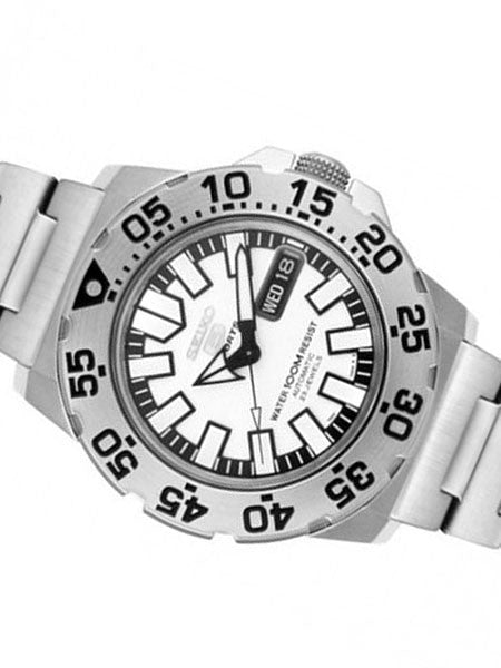 Seiko 5 Sports "Baby Monster" Automatic Dive Watch w/White Dial #SNZF45K1