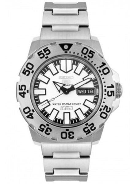 Seiko 5 Sports "Baby Monster" Automatic Dive Watch w/White Dial #SNZF45K1