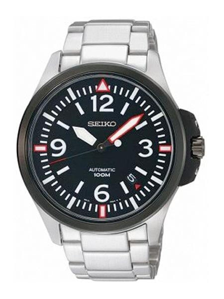 Seiko Stainless Steel 44mm 22-Jewel Self-Winding Sport Watch #SRP027K1