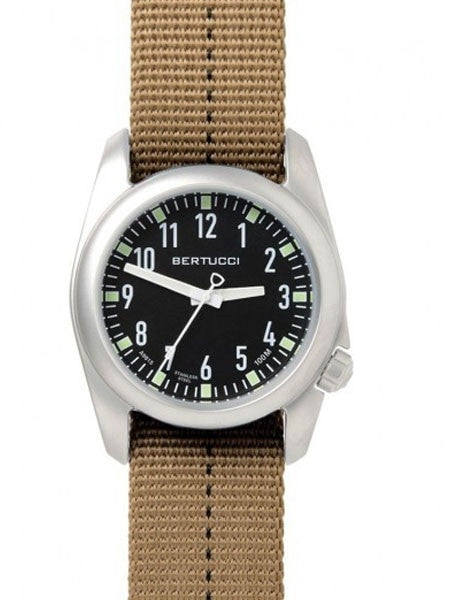 Bertucci Ventara Stainless Steel Field Watch with a DX3 Nylon Strap #11083