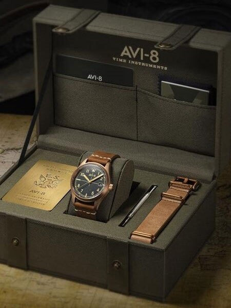 AVI-8 Flyboy Eagle Squadron Bronze Pilot Watch with an Automatic Movement, AR Sapphire Crystal  #AV-4071-01