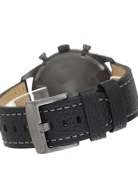 Szanto 46mm Black Ion Plated Vintage Inspired Chronograph Watch, 24-Hr Sub-Dial #2001