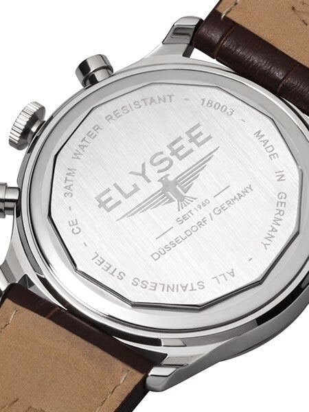 Elysee 43mm Artos Quartz Chronograph Watch with 60-minute Stopwatch #18003