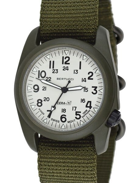 Bertucci A-2CT Cera-Tiâ¢ Ceramic Coated Titanium Field Watch with Swiss Quartz Movement #12135