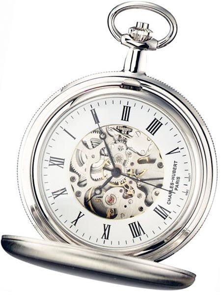 Charles-Hubert Mechanical Pocket Watch with Hinged Front Lid #3789W