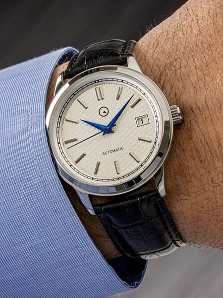 Islander Automatic Dress Watch with Pinstripe White Dial, AR Sapphire Crystal #ISL-32