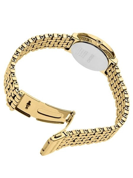 Seiko Tressia Solar Dress Watch with with 36 Diamonds, Mother of Pearl Dial #SUP374