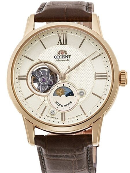 Orient Open-Heart Sun and Moon Automatic Watch with Hand Winding #RA-AS0004S10A