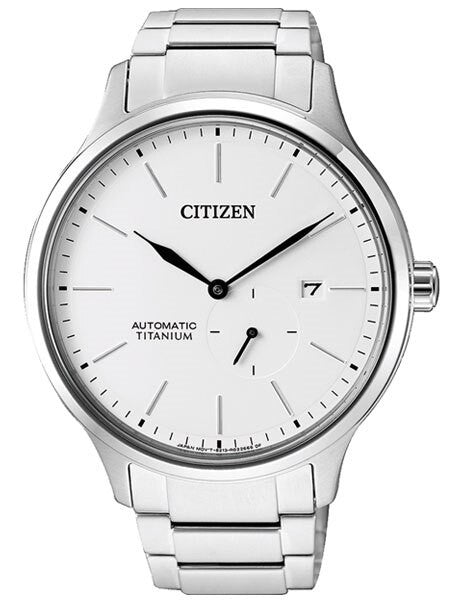 Citizen Automatic Titanium Watch with Titanium Bracelet and White Dial #NJ0090-81A