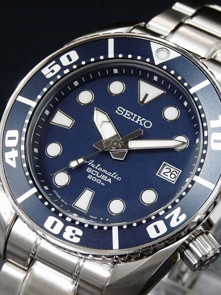 Seiko Sumo Prospex Automatic Dive Watch with Blue Dial and Stainless Steel Bracelet #SBDC003