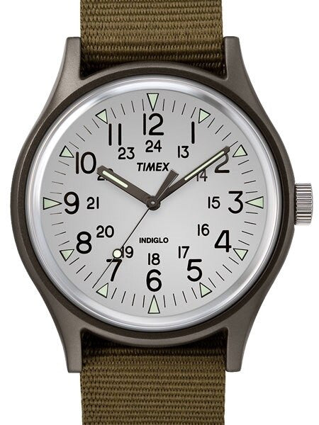 Timex 40mm MK1 Quartz Watch with White Dial and INDIGLO Night-Light #TW2R37600VQ