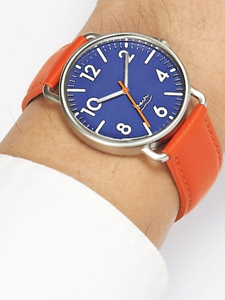 Projects 40mm Blue Witherspoon Quartz Watch with Leather Strap #7109N