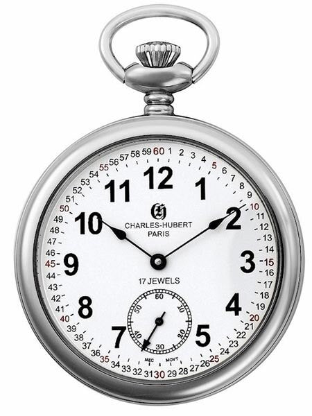 Charles-Hubert 17-Jewel Mechanical Hand Wind Pocket Watch #3756-WRR