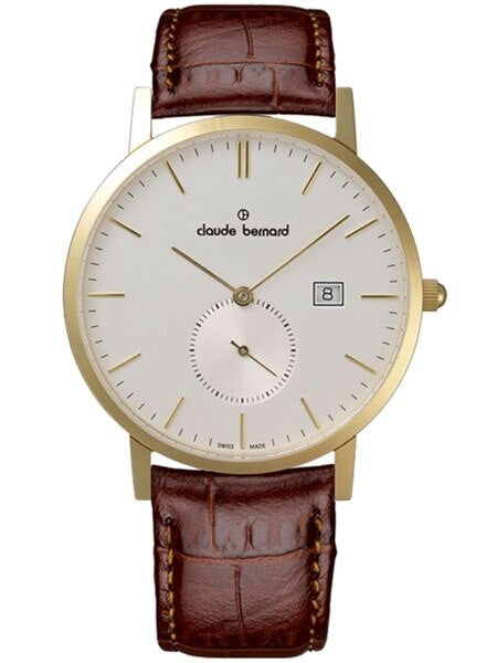 Claude Bernard Gold Tone Quartz Dress Watch with Small Seconds Sub-Dial #65003-37J-AID