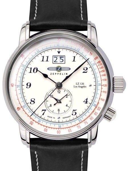 Graf Zeppelin Dual Time, Big Date Watch with Pulsometer Scale #8644-1