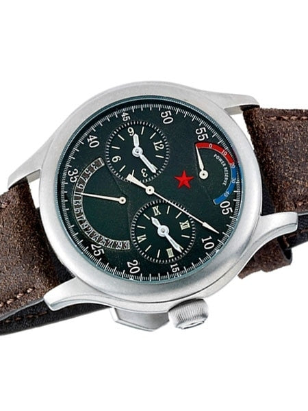 Red Star Dual-Time Automatic Watch with 42-Hour Power Reserve, Retrograde Date #6202G-2545B