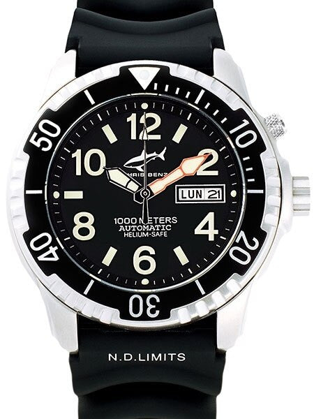 Chris Benz 1000 meter Automatic Dive watch with Sapphire Crystal #CB-1000A-S-KBS
