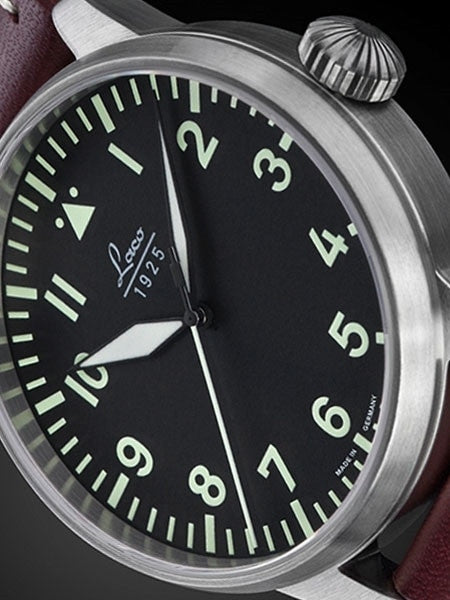 Laco 36mm Osaka Type A Dial Automatic Pilot Watch, New Sapphire Crystal #861798