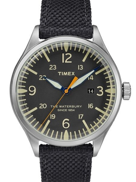 Timex 40mm Waterbury Quartz Watch with Black Dial and INDIGLO Night-Light #TW2R38500VQ