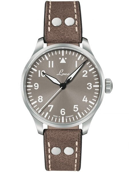 Laco 39mm Augsburg Taupe Automatic Pilot Watch with Sapphire Crystal #862125