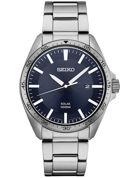 Seiko Solar Watch with 43mm Stainless Steel Case and Bracelet #SNE483