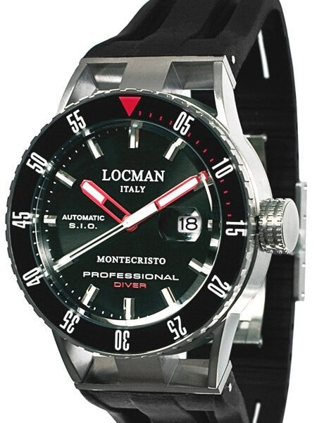 Locman Montecristo 200 Meter Automatic Dive Watch with 44mm Stainless Steel and Titanium Case #513BKRDBK