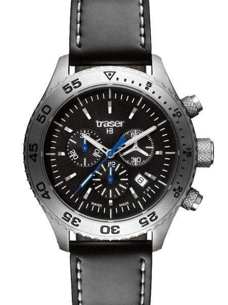 Traser Swiss Made Aurora Chronograph Watch with 46mm SS Case #106832