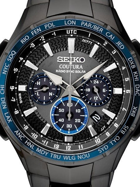Seiko Coutura Radio Sync, Solar Powered, Chronograph, World Time Watch with Sapphire Crystal #SSG021