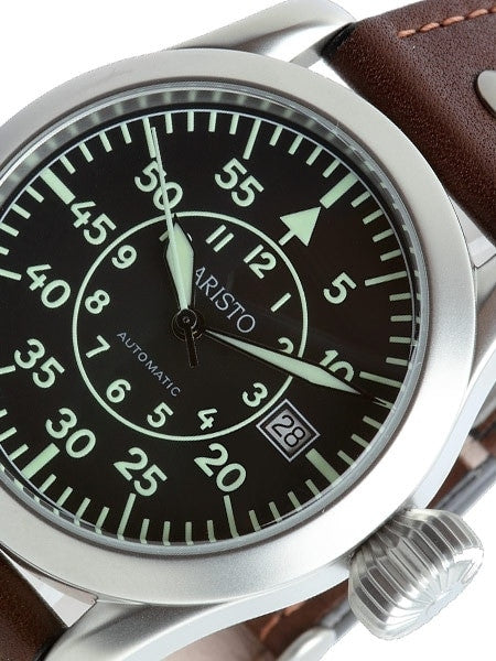 Aristo 3H32 Type B Dial Swiss ETA Automatic Pilot's Watch with Oversize Crown
