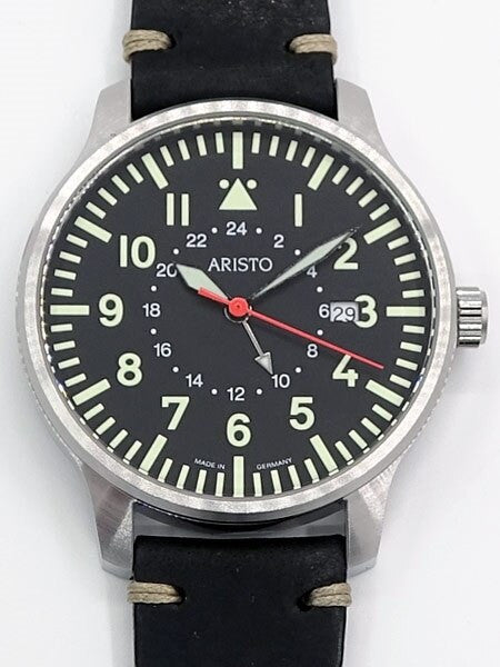 Aristo 3H80GMT 42mm Quartz Dual-Time GMT Pilot's Watch