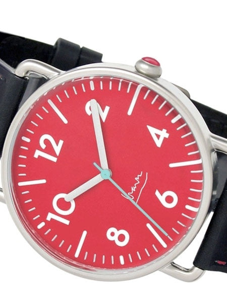 Projects 40mm Red Witherspoon Quartz Watch with Leather Strap #7106R
