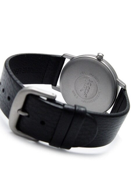 Boccia Mens Silver Quartz Watch with 38mm Titanium Case and Leather Strap #3544-01