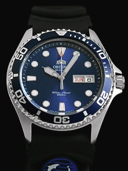 Orient Ray II Blue Dial Automatic Dive Watch with Rubber Dive Strap  #AA02008D
