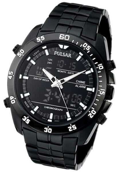 Pulsar On The Go Watch with Daily Alarm, Stopwatch, and Hourly Chime #PW6011