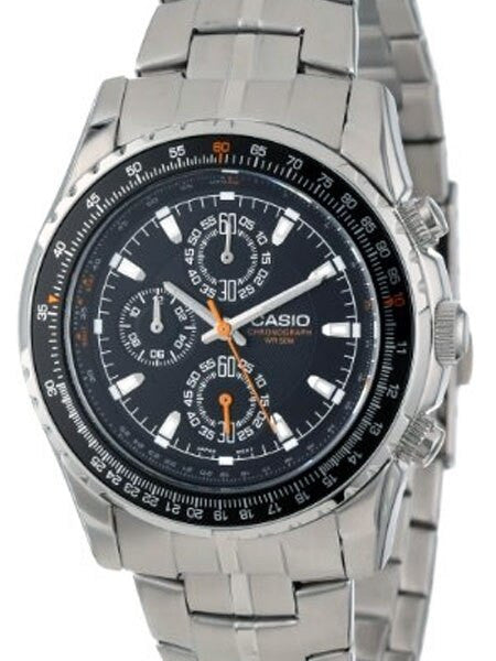 Casio Slide Rule Bezel Analog Chronograph Watch, Stainless Steel Bracelet #MTP-4500D-1AV