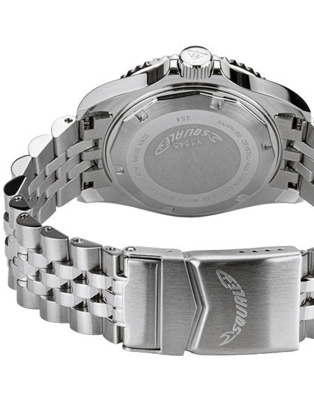 Squale 300 meter Swiss Automatic GMT watch with Luminous Ceramic Bezel, AR Sapphire Crystal #1545GM-CER-BK