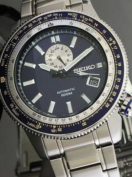 Seiko Superior Blue Dial Hand Windable Automatic Watch with Slide Rule #SSA001K1