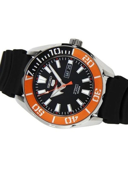 Seiko 5 Sports Automatic 24-Jewel Watch with Black Dial and Sport Strap #SRPC59K1