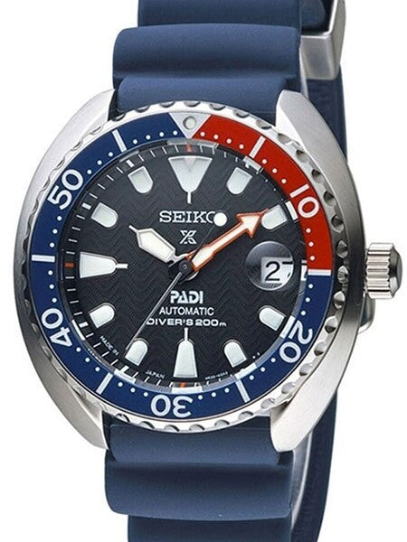 Seiko PADI Baby Turtle Prospex Automatic Dive Watch with Blue Dial and Silicone Dive Strap #SRPC41J1