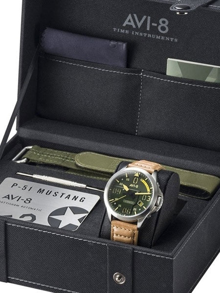 AVI-8 24-Jewel Automatic Bottisham Limited Edition P-51 Mustang #AV-4069-02