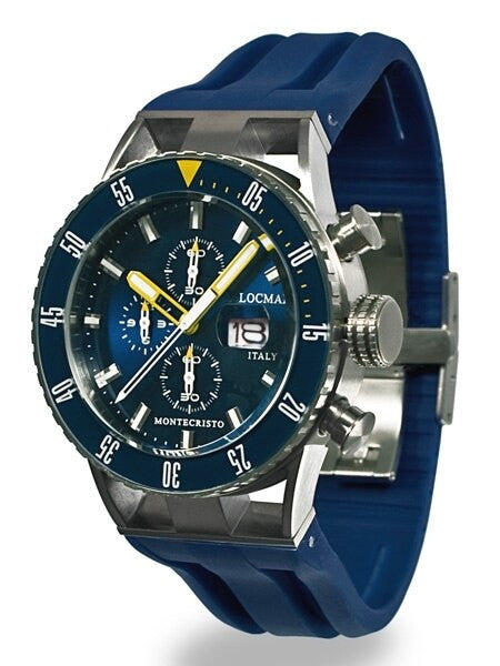 Locman Montecristo 200 Meter Quartz Chronograph Dive Watch with 44mm Case #512BLYLBL