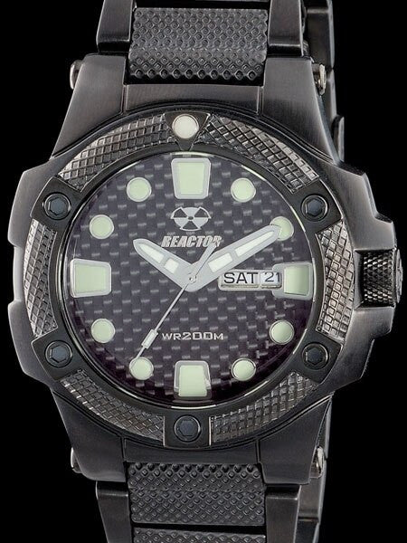 Reactor Meltdown Watch with SuperLuminova Illumination, Black Nitrided Stainless Steel Case and Bracelet #72501
