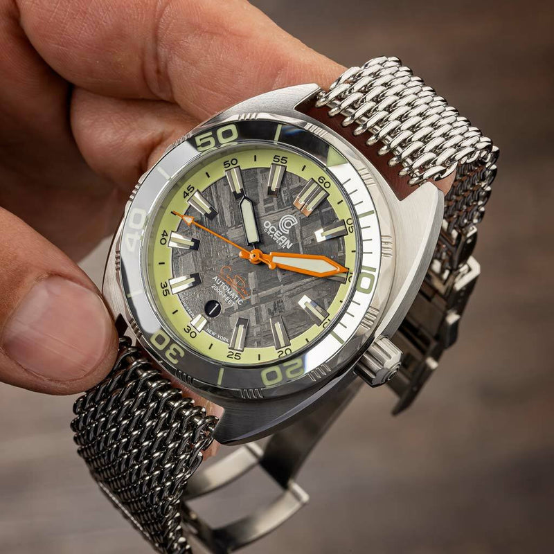 Ocean Crawler Core Diver Swiss Automatic Watch with Meteorite Dial #CD-V3-1324